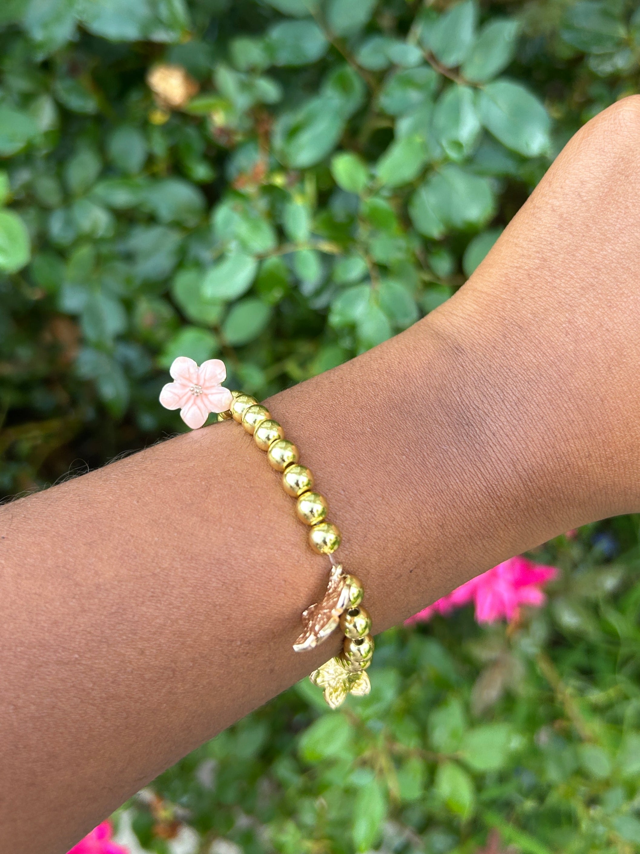 gold flower bracelet